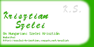 krisztian szelei business card